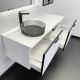  Тумба-умывальник для ванной Comforty Онега-140 белый матовый с белой столешницей с раковиной Comforty 21004	