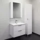 Тумба-умывальник Comforty подвесная Лима-70П2 белая матовая с раковиной Como 70