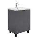 Тумба-умывальник Comforty Лима-60Н антрацит с раковиной Como 60
