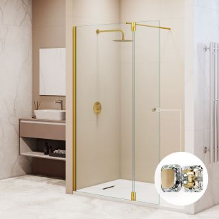 Душевая перегородка RGW WA-054Gb (WA-010Gb + Z-072Gb) 351005493-16 90 см  брашированное золото