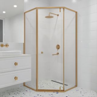 Душевой уголок RGW HO-088Gb 350608899-16 90x90 см брашированное золото