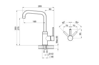 Смеситель для кухни Granula 0041, АЛЮМИНИУМ хром