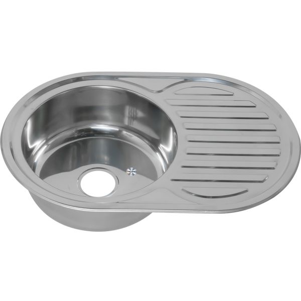 Мойка 7750 U Melana 0,8/180 хром с сифоном (131/2 *14)