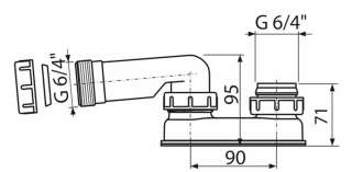 AlcaPlast A53-6/4" гидрозатвор