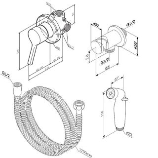 Гигиенический душ со смесителем AM.PM X-Joy F40H85B99 золото