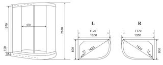 Timo eco TE-0702 R душевая кабина (120*80*215)