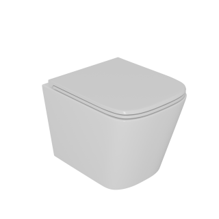 Комплект DQ Унитаз подвесной безободковый (торнадо) DT1436516 белый, Инсталляция DI8050127, Клавиша смыва DB1529007 матовое золото (DS1431633)