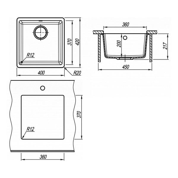 Кухонная мойка Florentina Вега 360 песочный