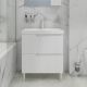 Напольная тумба под раковину Санта Альтаир 700498 70 см белый глянец