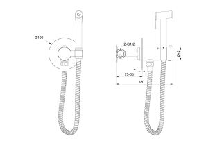 Гигиенический душ со смесителем Wonzon & Woghand WW-88829909-MW с термостатом белый матовый