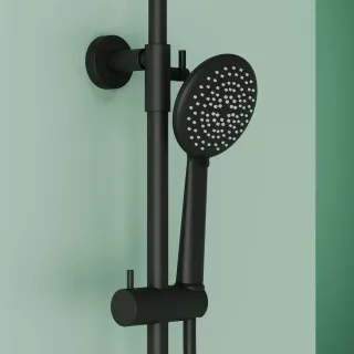 Душевая стойка Sancos Game SC3002MB с термостатом чёрный матовый