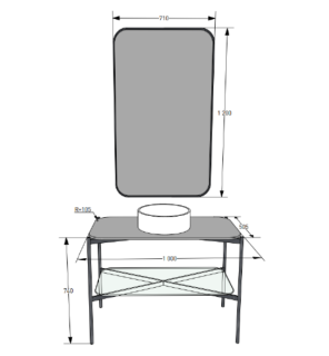 Консоль Salini Grazia 27G110 100см с зеркалом