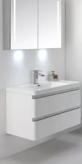 Подвесная тумба с раковиной Parly Spa Gucci100 белый глянцевый