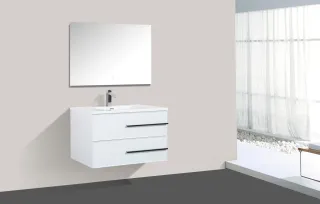 Подвесная тумба с раковиной Parly Spa Bella60 белый глянцевый