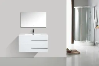 Подвесная тумба с раковиной Parly Spa Bella60 белый глянцевый