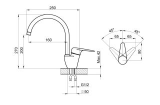 Смеситель для кухни Granula 1024, АРКТИК белый