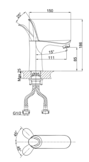 Смеситель для раковины DQ Venice Baciano чёрный/золото DA1032159