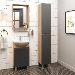 Напольная тумба под раковину Onika Милтон 104512 45см серый/дуб сонома