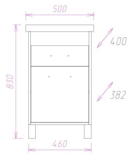 Напольная тумба под раковину Onika Натали 105016 50см ясень таормина