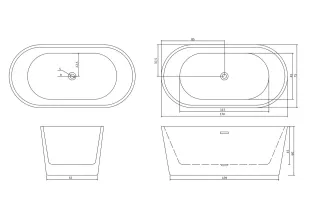 Акриловая ванна Cerutti SPA RESIA170II CT10519 отдельностоящая 170x75 см белый