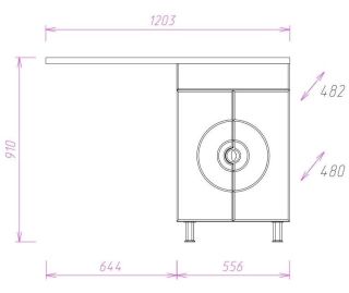 Напольная тумба под раковину для стиральной машины Onika Космос 106019 60см белый