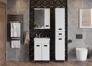 Напольная тумба под раковину Onika Балтика-Квадро Black 106139 60см белый