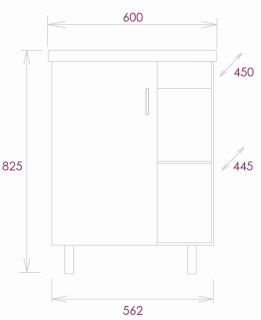 Напольная тумба под раковину Onika Тимбер 106140 60см белый матовый/дуб сонома