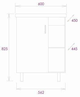 Напольная тумба под раковину Onika Тимбер 106141 60см серый матовый/дуб сонома