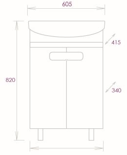 Напольная тумба под раковину Onika Харпер 106143 60см белый глянец
