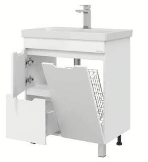 Напольная тумба Onika Айленд 107062 с корзиной 70см белый