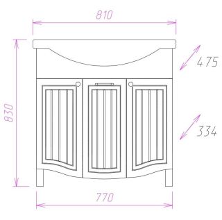Напольная тумба под раковину Onika Арно-Классик 108035 80см белое дерево