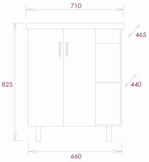 Напольная тумба под раковину Onika Тимбер 108052 80см белый матовый/дуб сонома