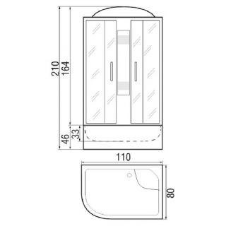 Душевая кабина RIVER DUNAY DUNAY 110/80/46 R  МТ