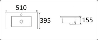 Раковина  CeramaLux 9393-50 белая 51 см