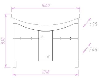 Напольная тумба под раковину Onika Флорена 110504 105см белый