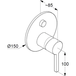 Смеситель для душа и ванны Kludi Nova Fonte 207593915 чёрный матовый