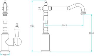 Смеситель для раковины Boheme с краном TRADIZIONALE ORO золото