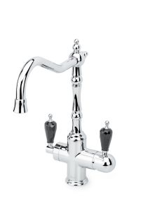 Смеситель для раковины Boheme с краном TRADIZIONALE CHROMO с черным кристаллом SW хром