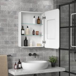 Зеркало-шкаф Reflexion Circle 55R RF2106SR с подсветкой 55х80