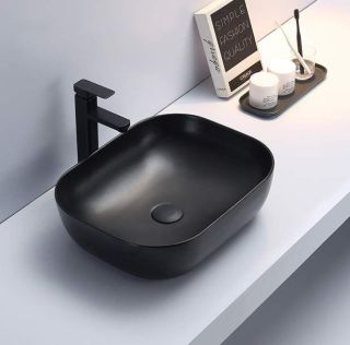 Раковина CeramaLux 78104MB черная 49 см