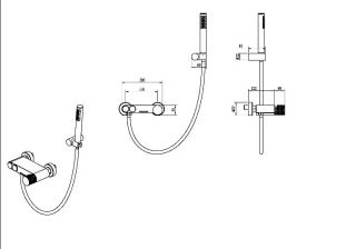 Смеситель для ванны и душа Boheme Stick Diamond 123-BRB брашированная бронза