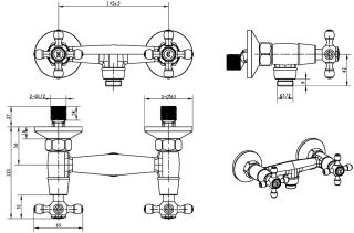 Смеситель для душа Boheme Crystal золото 294-CRST