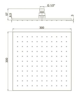 Верхний душ Paini 50CR759Q30 30см хром