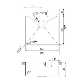 Кухонная мойка Lemark Janga 490 9938106 светлое золото