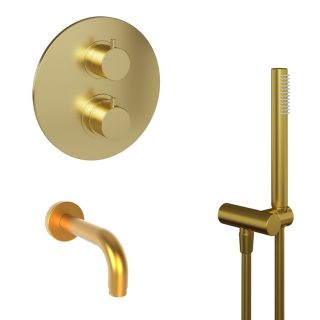 Душевой комплект Paini Cox 78PJSET26911THBATH с термостатом матовое золото