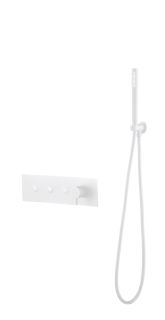 Встраиваемый смеситель для душа Boheme Fusion 130-SYS-MW с ручным душем белый матовый