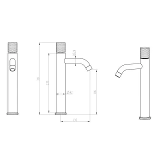 Смеситель для раковины Boheme Stick Touch 122-MG.2 золото матовое