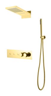 Душевой комплект Boheme Fusion 131-G с термостатом золото