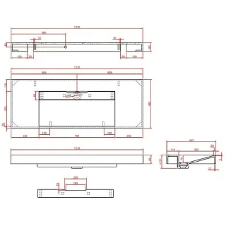 Раковина Armadi Art Flat 859-120-NM 120 см nero marquina