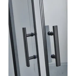 Душевой уголок Timo Imwei YL-9002B 90x90 см с поддоном профиль чёрный стекло прозрачное